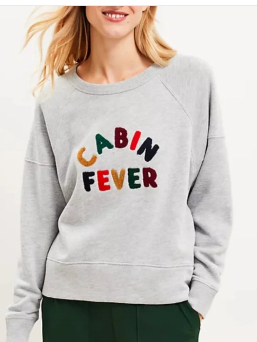 Lou & Grey Cabin Fever Gray Sweatshirt size Medium